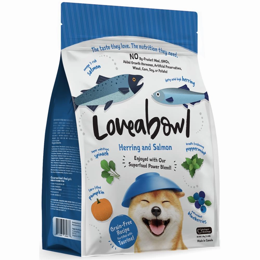 'BUNDLE DEAL': Loveabowl Herring & Salmon Grain Free Dry Dog Food dog grooming shampoo collar crate feeding supplies