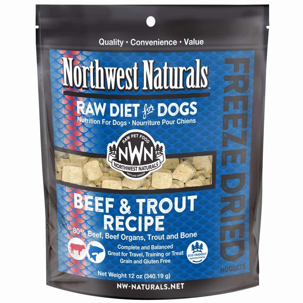 'BUNDLE DEAL': Northwest Naturals Beef & Trout Freeze-Dried Raw Dog Food dog grooming shampoo collar crate feeding supplies
