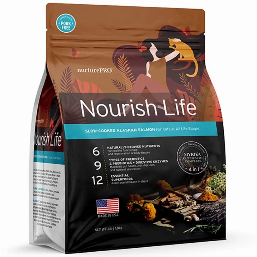 'BUNDLE DEAL': Nurture Pro Nourish Life Alaskan Salmon Indoor Kitten & Adult Formula Dry Cat Food pet health pet wellness pet pain relief pet probiotic pet calming