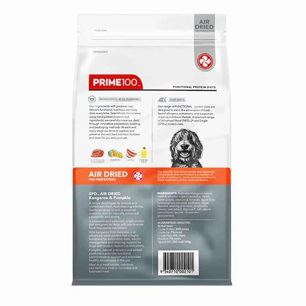 'BUNDLE DEAL': Prime100 SPD Kangaroo & Pumpkin Air Dried Dog Food 120g