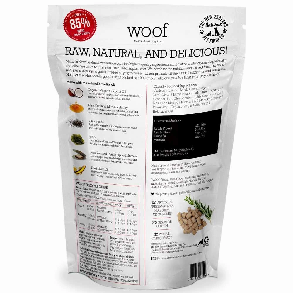 'BUNDLE DEAL': WOOF Wild Venison Freeze Dried Raw Dog Food