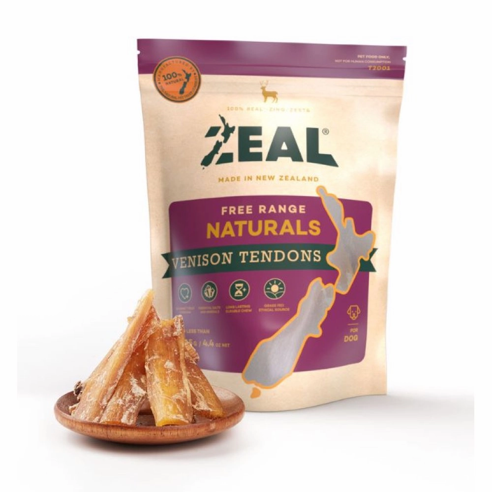 'BUNDLE DEAL': Zeal Free Range Naturals Venison Tendons Dog Treats 125g dog grooming shampoo collar crate feeding supplies