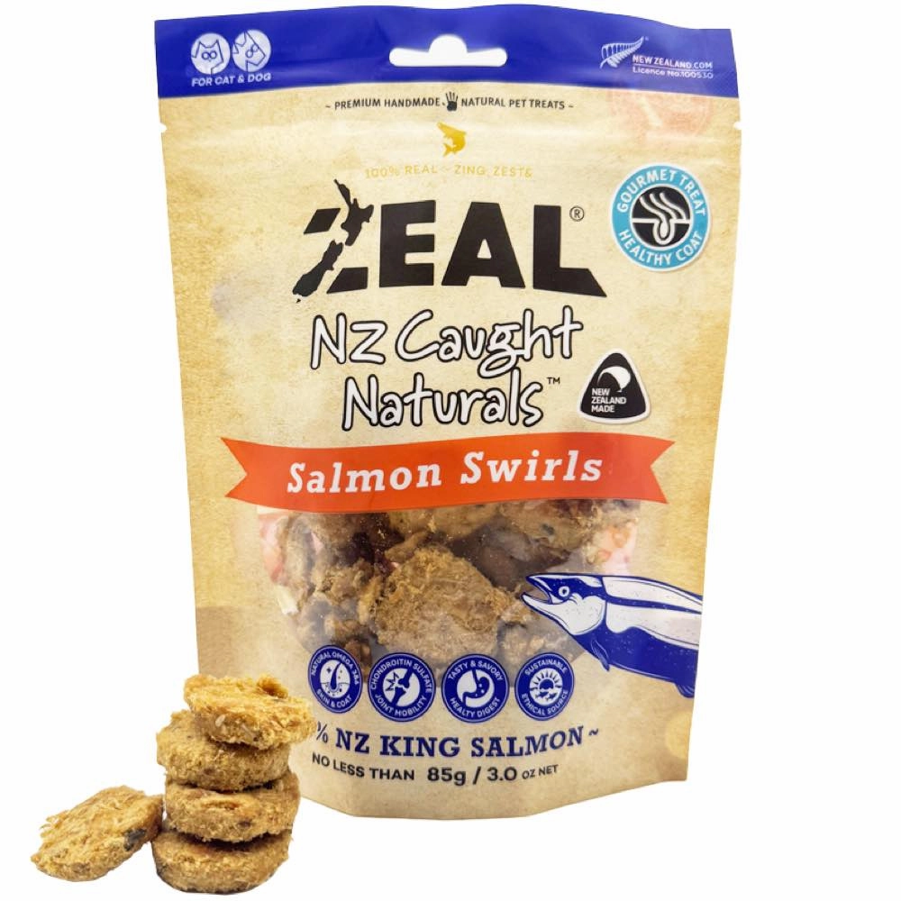 'BUNDLE DEAL': Zeal Wild Caught Naturals Salmon Swirls Grain-Free Treats For Cats & Dogs 85g cat general supplies cat toys cat grooming cat food cat litter