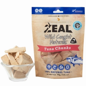'BUNDLE DEAL': Zeal Wild Caught Naturals Tuna Chunks Grain-Free Treats For Cats & Dogs 70g dog chew toys dog dental chews durable chew toys puppy chew toy bone chew