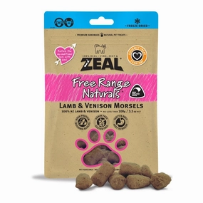 'BUNDLE DEAL(Exp 19Sep25)': Zeal Free Range Naturals Lamb & Venison Morsels Cat Treats 100g cat snacks catnip treats healthy cat food cat reward treats low calorie cat food
