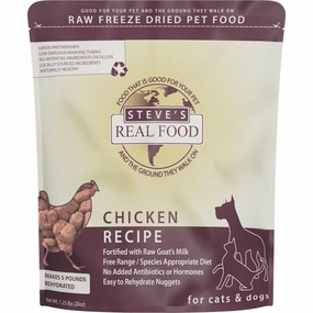 'BUNDLE DEAL FREE FD TREATS': Steve's Real Food Chicken Grain-Free Freeze-Dried Raw Food For Cats & Dogs 20oz horse supplement horse vitamins animal probiotics livestock digestive aid horse immune booster