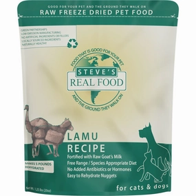 'BUNDLE DEAL FREE FD TREATS': Steve's Real Food Lamu Grain-Free Freeze-Dried Raw Food For Cats & Dogs 20oz cat general supplies cat toys cat grooming cat food cat litter