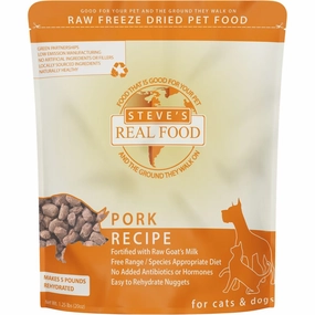 'BUNDLE DEAL FREE FD TREATS': Steve's Real Food Pork Grain-Free Freeze-Dried Raw Food For Cats & Dogs 20oz horse supplement horse vitamins animal probiotics livestock digestive aid horse immune booster