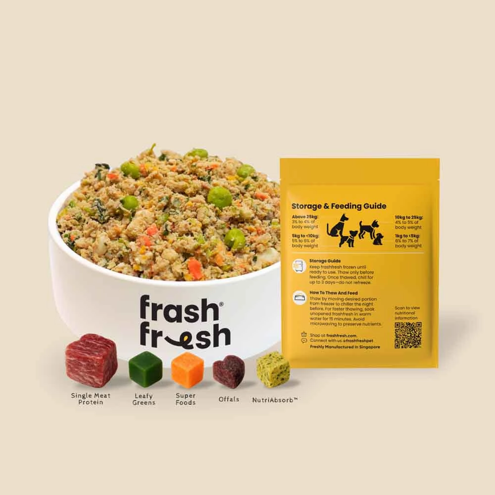 'FREE DEFROSTING TRAY': frashfresh Cooked Chicken NutriAbsorb Frozen Dog Food 2.25kg