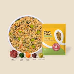 'FREE DEFROSTING TRAY': frashfresh Cooked Chicken NutriAbsorb Frozen Dog Food 2.25kg dog grooming shampoo collar crate feeding supplies