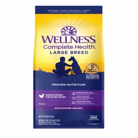 'FREE FD TREATS': Wellness Complete Health Large Breed Chicken Adult Dry Dog Food 30lb (Exp 26Nov25) dog grooming shampoo collar crate feeding supplies