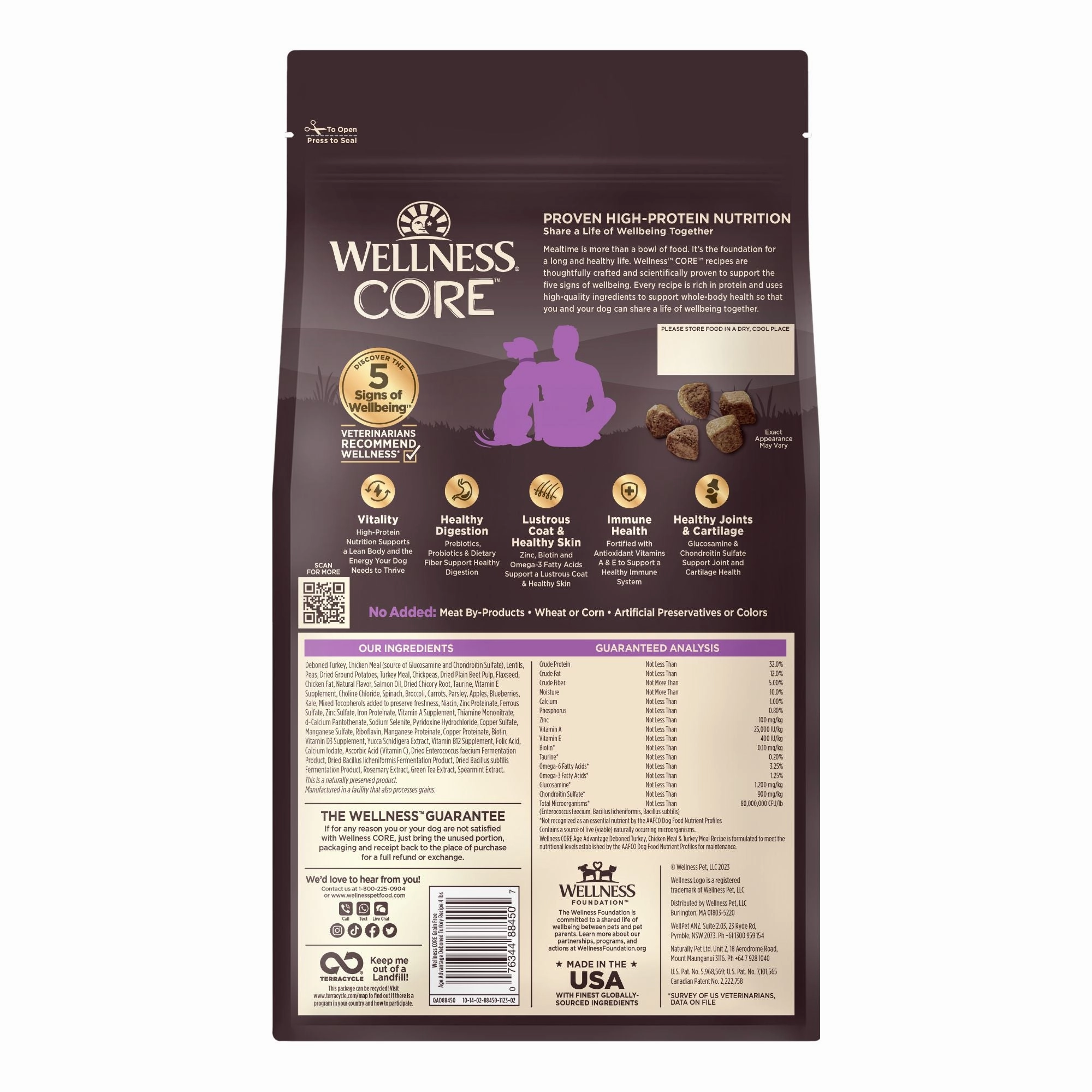 'FREE FD TREATS': Wellness CORE Grain-Free Senior Dry Dog Food