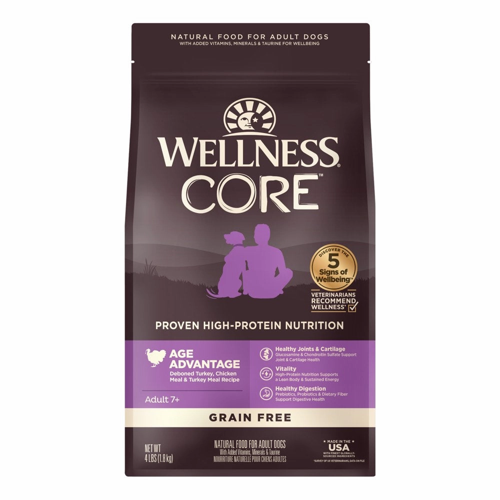 'FREE FD TREATS': Wellness CORE Grain-Free Senior Dry Dog Food dog grooming shampoo collar crate feeding supplies