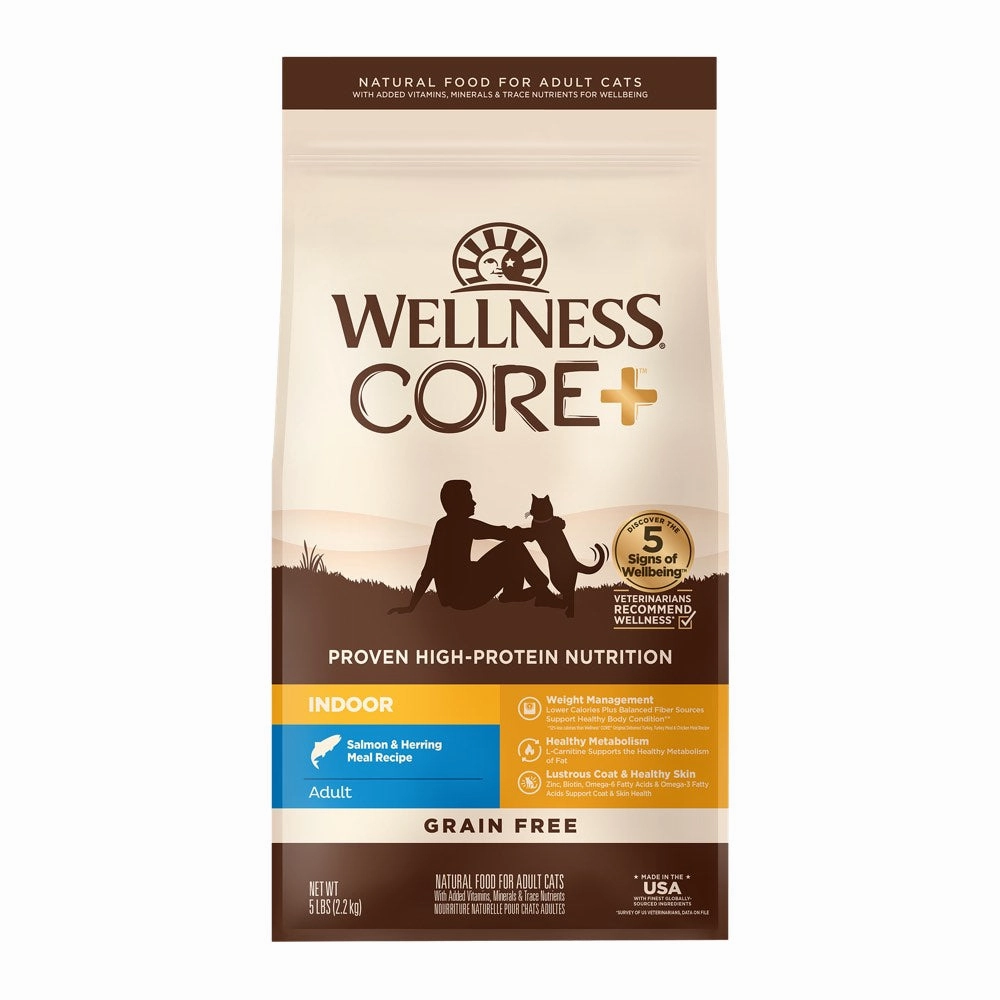 'FREE TREATS': Wellness CORE  Indoor Salmon & Herring Grain-Free Dry Cat Food cat general supplies cat toys cat grooming cat food cat litter