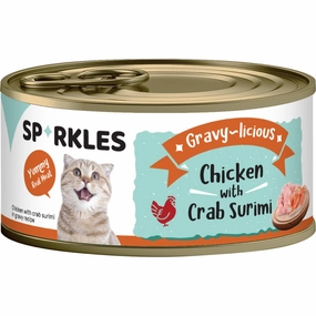 'FREE TREATS w 24cans': Sparkles Gravy-licious Chicken With Crab Surimi Canned Cat Food 80g x 24 cat general supplies cat toys cat grooming cat food cat litter