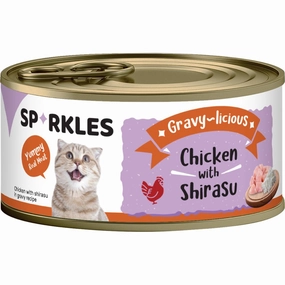 'FREE TREATS w 24cans': Sparkles Gravy-licious Chicken With Shirasu Canned Cat Food 80g x 24 cat food cans soft cat food high protein cat food natural cat food senior cat food