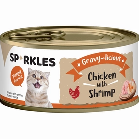 'FREE TREATS w 24cans': Sparkles Gravy-licious Chicken With Shrimp Canned Cat Food 80g x 24 cat general supplies cat toys cat grooming cat food cat litter