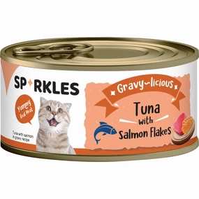 'FREE TREATS w 24cans': Sparkles Gravy-licious Tuna With Salmon Flakes Canned Cat Food 80g x 24 cat general supplies cat toys cat grooming cat food cat litter