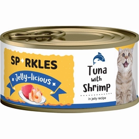 'FREE TREATS w 24cans': Sparkles Jelly-licious Tuna With Shrimp Canned Cat Food 80g x 24 cat general supplies cat toys cat grooming cat food cat litter