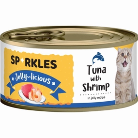 'FREE TREATS w 24cans': Sparkles Jelly-licious Tuna With Shrimp Canned Cat Food 80g x 24 cat food cans soft cat food high protein cat food natural cat food senior cat food