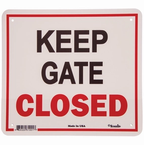 "Keep Gate Closed" Sign, 11.5" x 12.75" multi-pet food pet bundle kits pet care sets pet health combos pet treat packs
