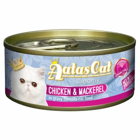 Aatas Cat Creamy Chicken & Mackerel In Gravy Canned Cat Food 80g cat food cans soft cat food high protein cat food natural cat food senior cat food