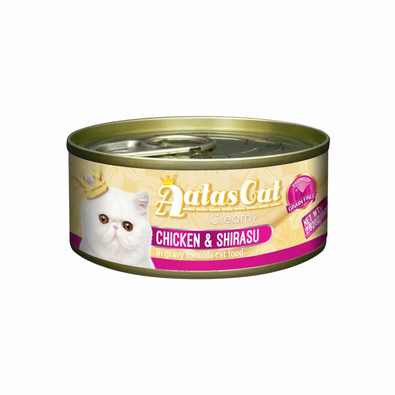 Aatas Cat Creamy Chicken & Shirasu in Gravy 80g