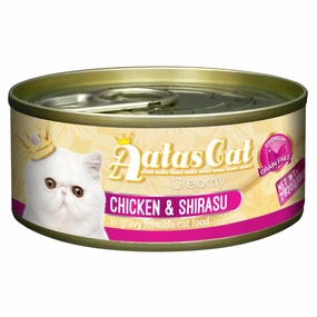 Aatas Cat Creamy Chicken & Shirasu In Gravy Canned Cat Food 80g cat food cans soft cat food high protein cat food natural cat food senior cat food