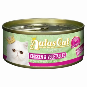 Aatas Cat Creamy Chicken & Vegetables In Gravy Canned Cat Food 80g cat food cans soft cat food high protein cat food natural cat food senior cat food