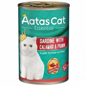 Aatas Cat Essential Sardine With Calamari & Prawn In Jelly Canned Cat Food 400g dry cat food cat treats grain free cat food kitten treats cat dental treats