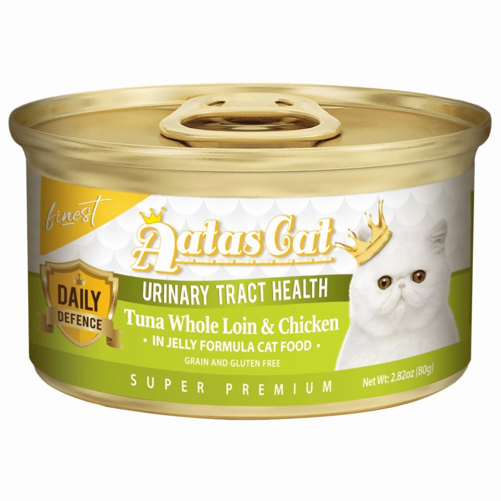 Aatas Cat Finest Daily Defence Urinary Tract Health - Tuna Whole Loin & Chicken in Jelly Canned Cat Food 80g cat food cans soft cat food high protein cat food natural cat food senior cat food