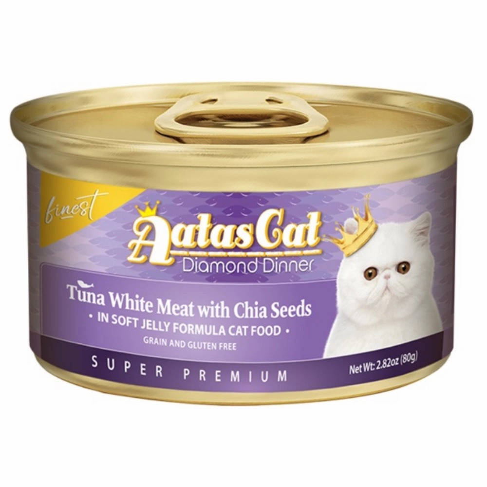 Aatas Cat Finest Diamond Dinner Tuna with Chia Seeds in Soft Jelly Canned Cat Food 80g cat food cans soft cat food high protein cat food natural cat food senior cat food