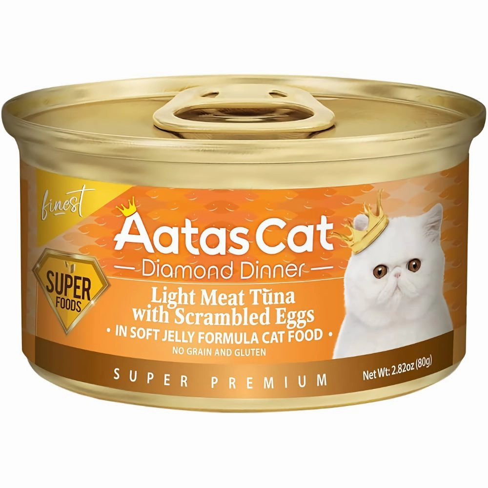 Aatas Cat Finest Diamond Dinner Tuna with Scrambled Eggs in Soft Jelly Canned Cat Food 80g dry cat food cat treats grain free cat food kitten treats cat dental treats