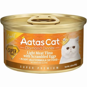 Aatas Cat Finest Diamond Dinner Tuna with Scrambled Eggs in Soft Jelly Canned Cat Food 80g dry cat food cat treats grain free cat food kitten treats cat dental treats