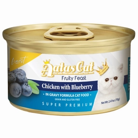 Aatas Cat Finest Fruity Feast Chicken With Blueberry Canned Cat Food 70g cat food cans soft cat food high protein cat food natural cat food senior cat food