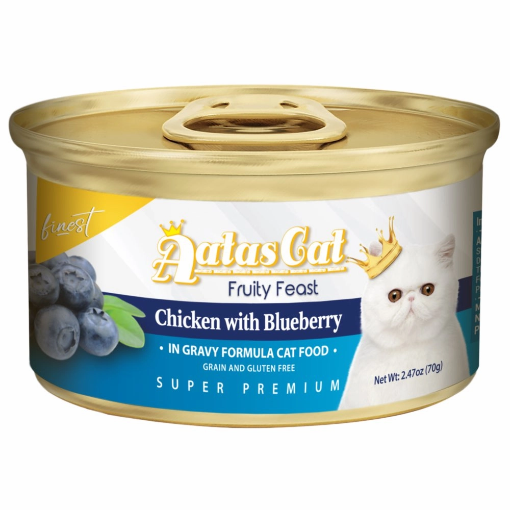 Aatas Cat Finest Fruity Feast Chicken With Blueberry Canned Cat Food 70g cat food cans soft cat food high protein cat food natural cat food senior cat food