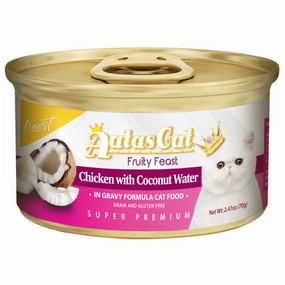 Aatas Cat Finest Fruity Feast Chicken With Coconut Water Canned Cat Food 70g dry cat food cat treats grain free cat food kitten treats cat dental treats