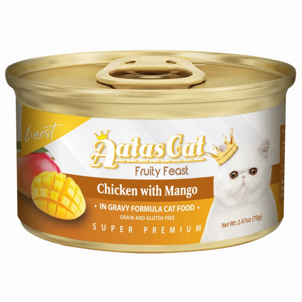 Aatas Cat Finest Fruity Feast Chicken With Mango Canned Cat Food 70g dry cat food cat treats grain free cat food kitten treats cat dental treats
