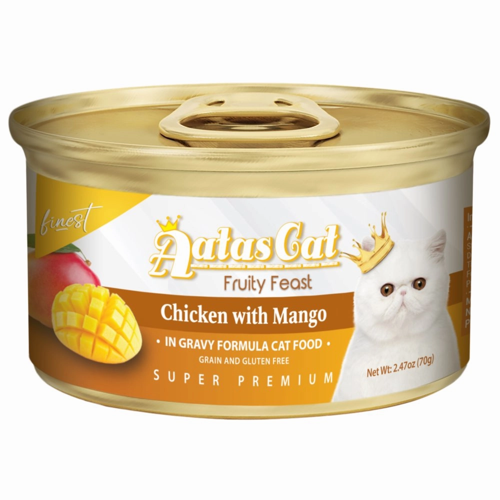 Aatas Cat Finest Fruity Feast Chicken With Mango Canned Cat Food 70g cat food cans soft cat food high protein cat food natural cat food senior cat food