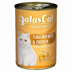 Aatas Cat Soupy Stew Tuna Red Meat With Chicken In Gravy Grain-Free Adult Canned Cat Food 400g cat food cans soft cat food high protein cat food natural cat food senior cat food