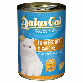 Aatas Cat Soupy Stew Tuna Red Meat With Sardine In Gravy Grain-Free Adult Canned Cat Food 400g dry cat food cat treats grain free cat food kitten treats cat dental treats