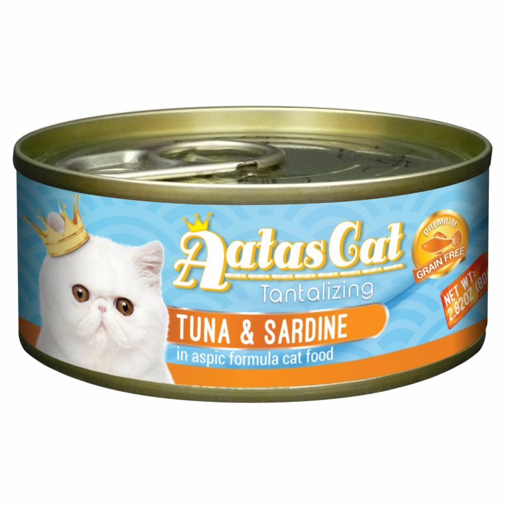 Aatas Cat Tantalizing Tuna & Sardine In Aspic Canned Cat Food 80g dry cat food cat treats grain free cat food kitten treats cat dental treats