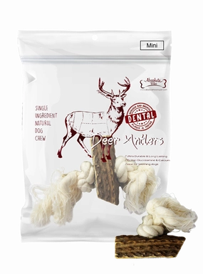 Absolute Bites Deer Antler with Rope Dental Dog Chew no pull dog harness nylon dog leash dog walking set dog vest harness pet lead