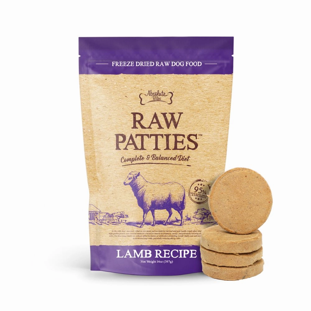 Absolute Bites Dog Freeze Dried Raw Patties Lamb 14oz