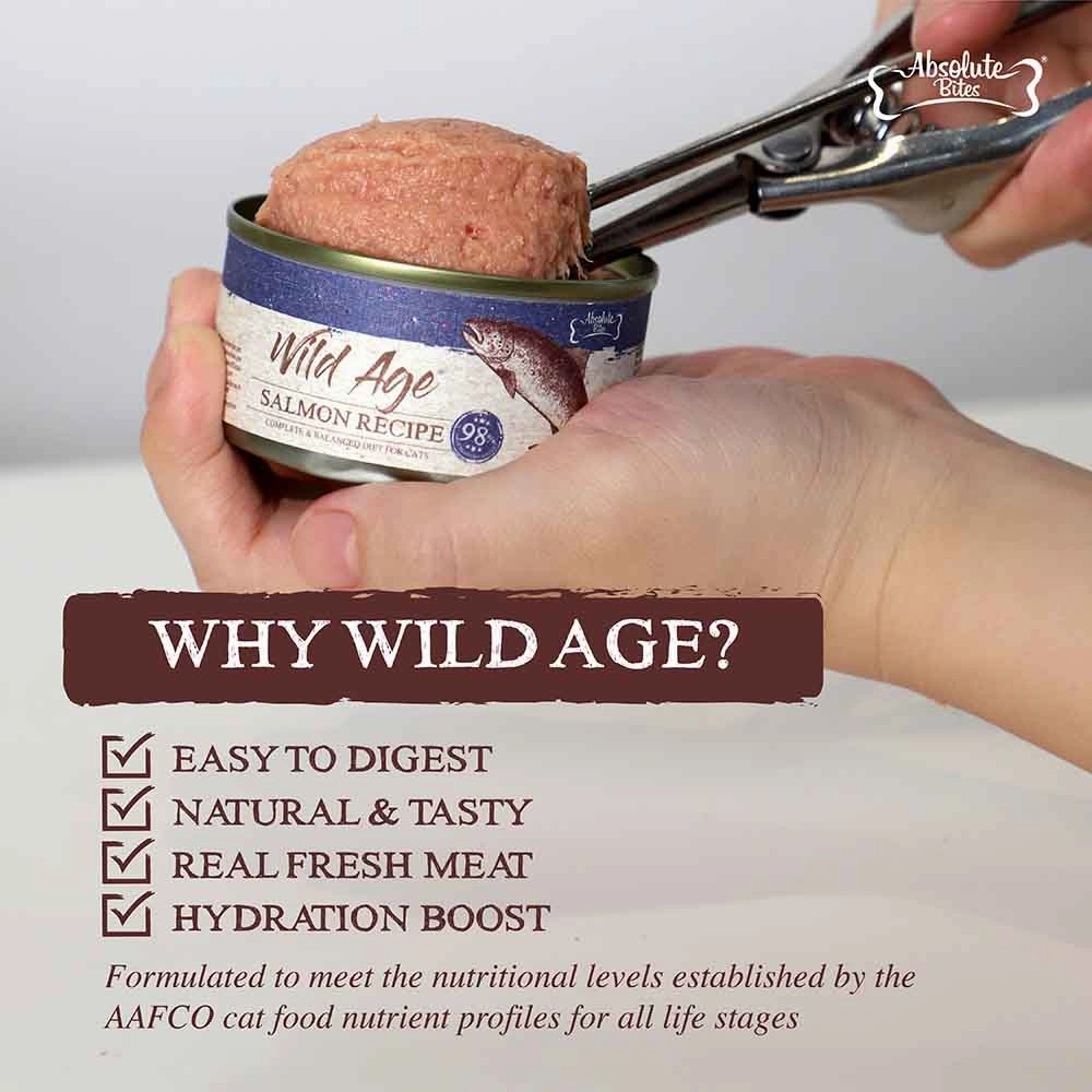 Absolute Bites Wild Age Rabbit Complete & Balanced Diet Canned Cat Food 80g - Box of 6