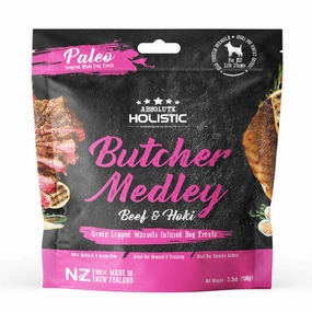 Absolute Holistic Air Dried Butcher Medley Beef & Hoki Dog Treats 100g dog toys interactive dog toy plush dog toy dog rope toy squeaky toy