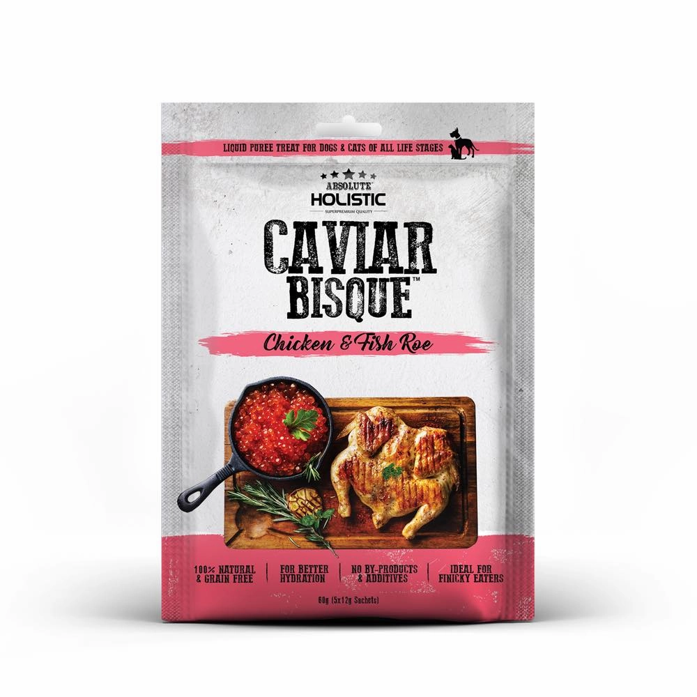 Absolute Holistic Bisque Chicken & Fish Roe Cat & Dog Treats 60g cat grass snacks cat grass planter cat digestive aid catnip spray cat herbal treats