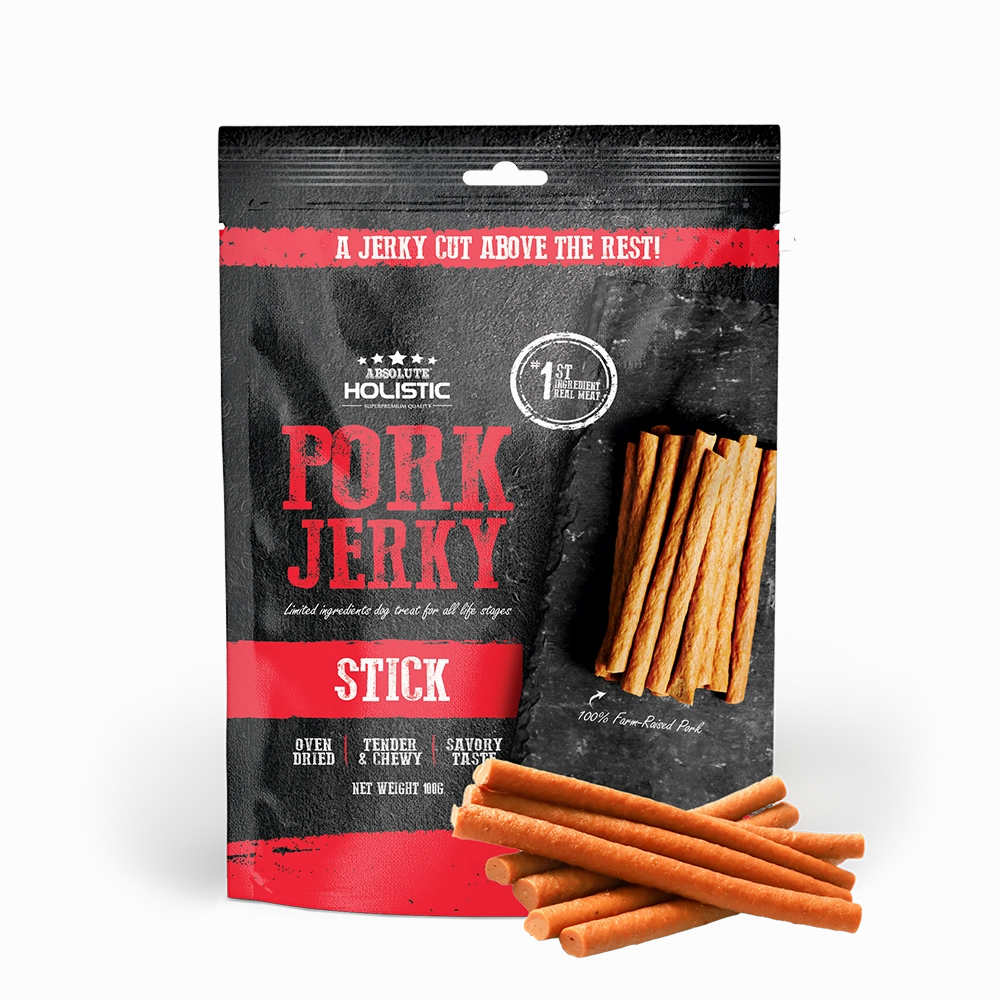 Absolute Holistic Dog Treats Pork Jerky Stick 100g