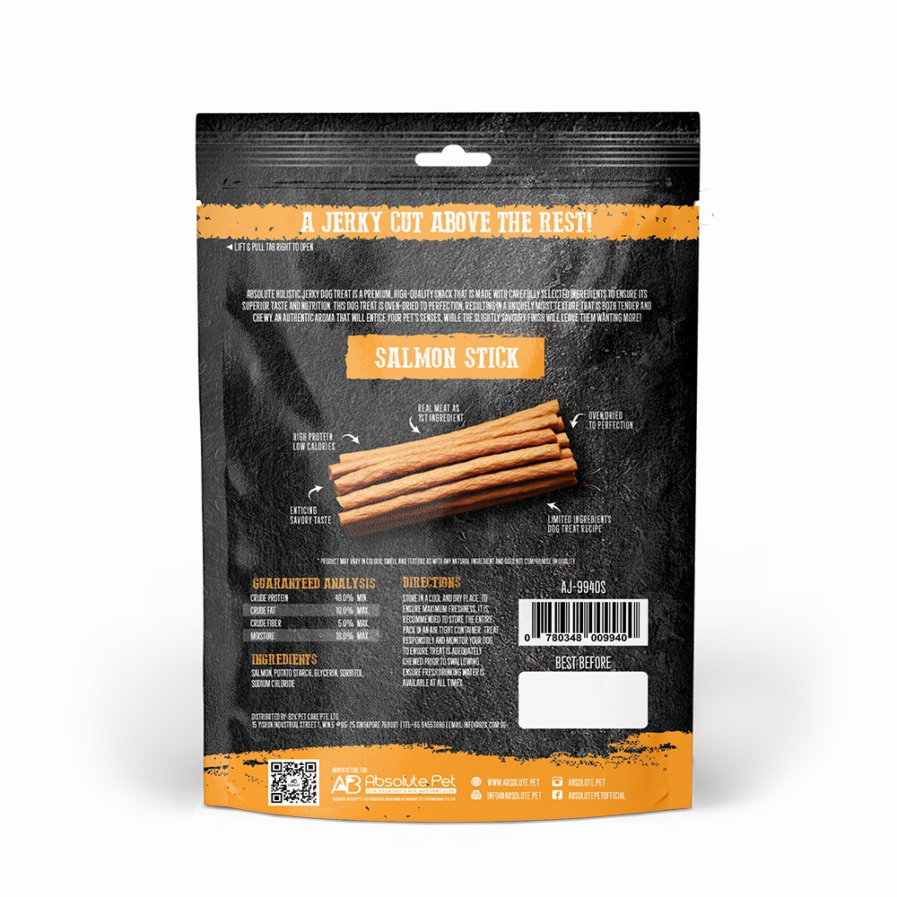 Absolute Holistic Dog Treats Salmon Jerky Stick 100g