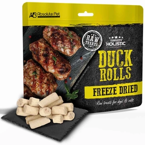 Absolute Holistic Duck Rolls Freeze Dried Raw Treats for Cats & Dogs 60g horse supplement horse vitamins animal probiotics livestock digestive aid horse immune booster